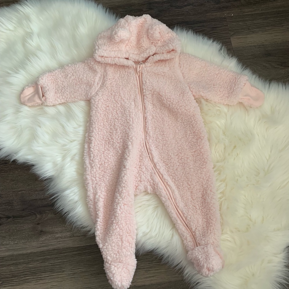 NWT H&M Pink Bear Onesie Size 4-6M